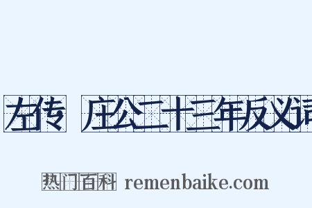 左传·庄公二十三年反义词是什么意思的图片